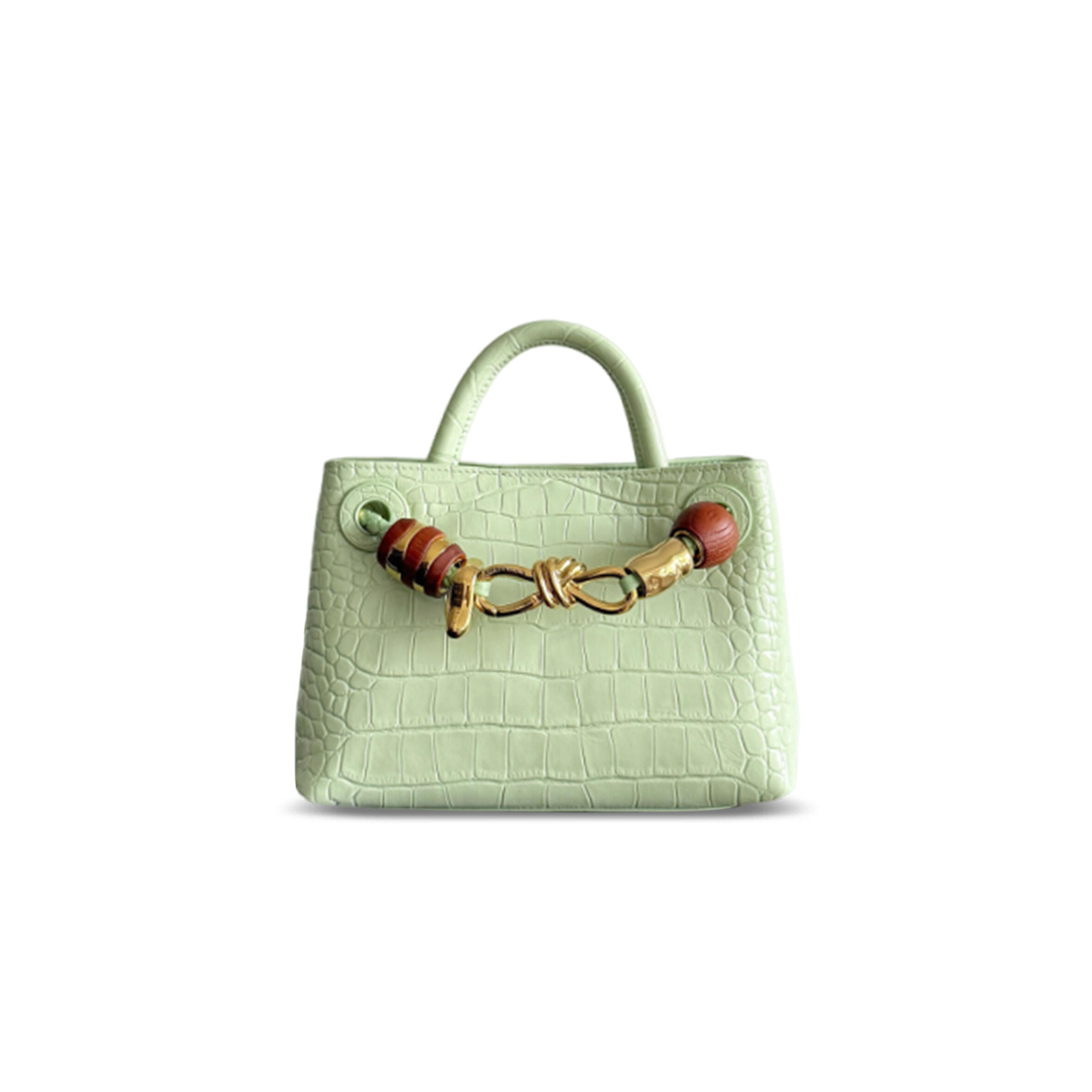 BOTTEGA VENETA MINI ANDIAMO CROCODILE LEATHER 777614 (22*15.5*9cm)
